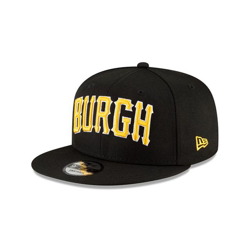 MLB Pittsburgh Pirates Ligature 9Fifty Snapback (DZJ6484) - Black New Era Caps